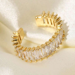Star Lore Zirconia Gold Plated Ring(Adjustable)
