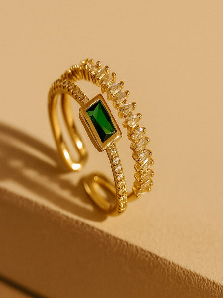 Emerald Promise Gold Plated Ring
