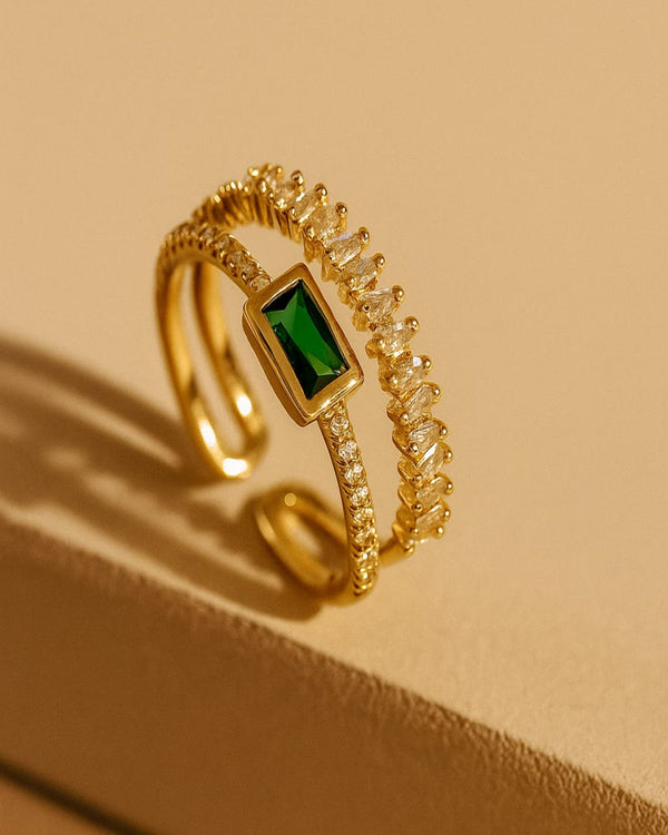 Emerald Promise Gold Plated Ring