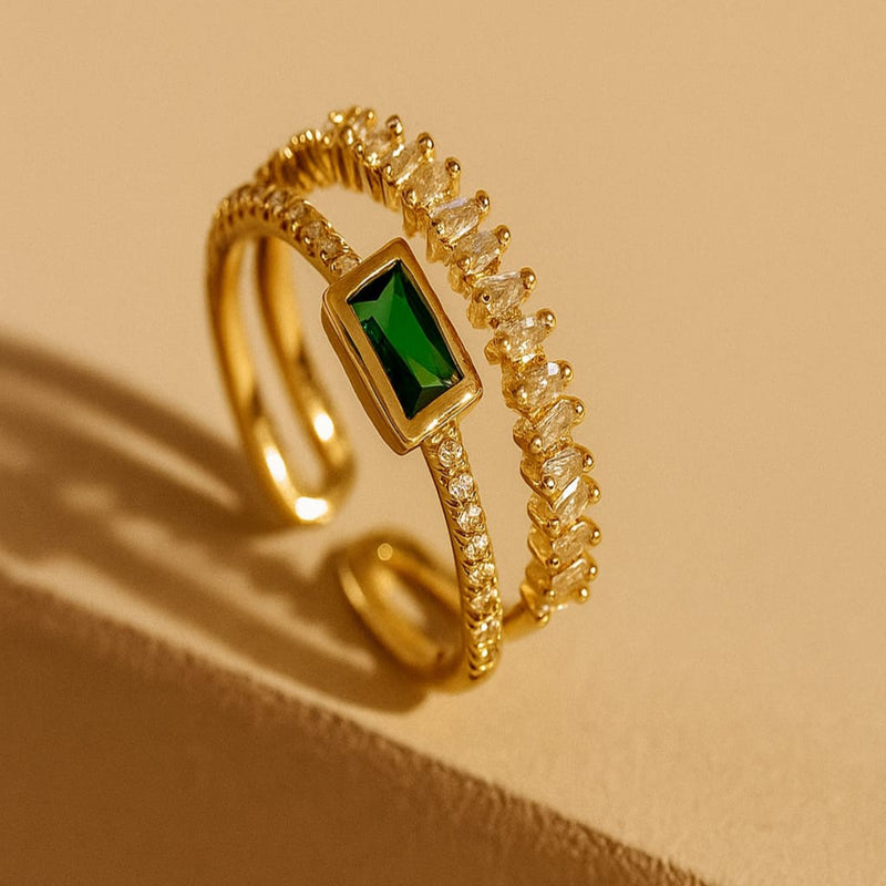 Emerald Promise Gold Plated Ring