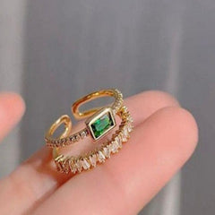 Emerald Promise Gold Plated Ring