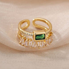 Emerald Promise Gold Plated Ring