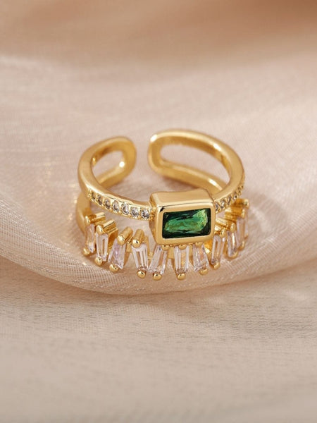 Emerald Promise Gold Plated Ring