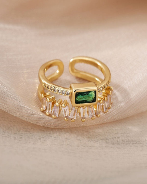 Emerald Promise Gold Plated Ring