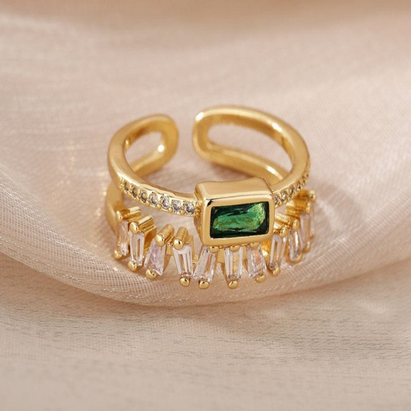 Emerald Promise Gold Plated Ring