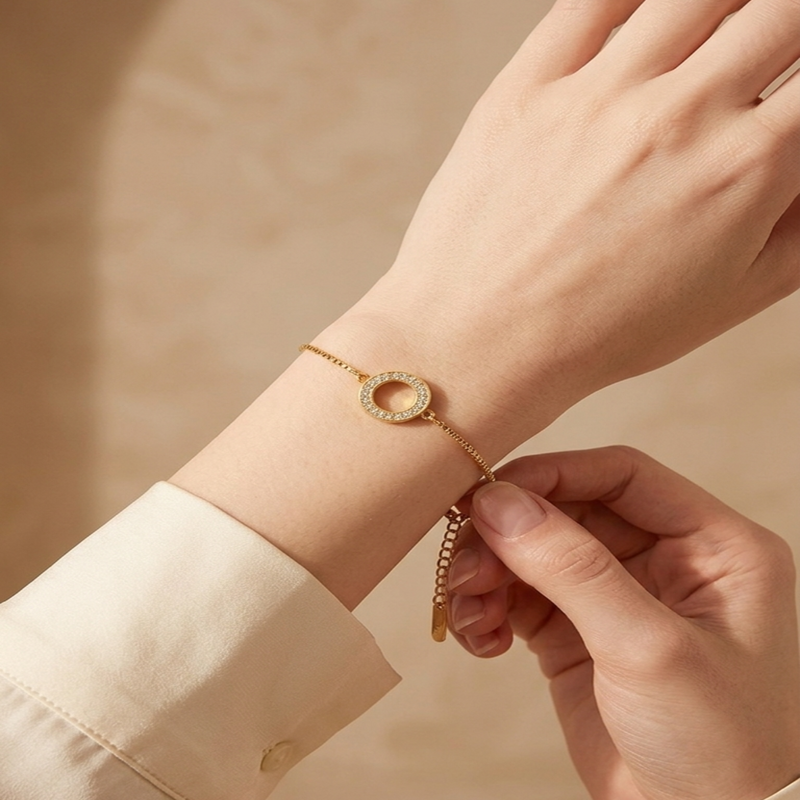 Halo 16 k Gold Plated Bracelet