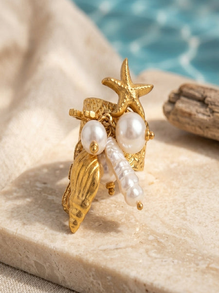 Ocean Charm 18K Gold Plated Ring