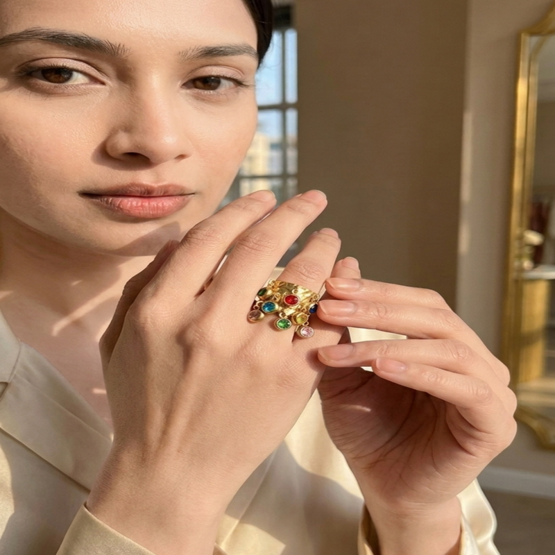 Astra Prism 18K Gold Plated Ring