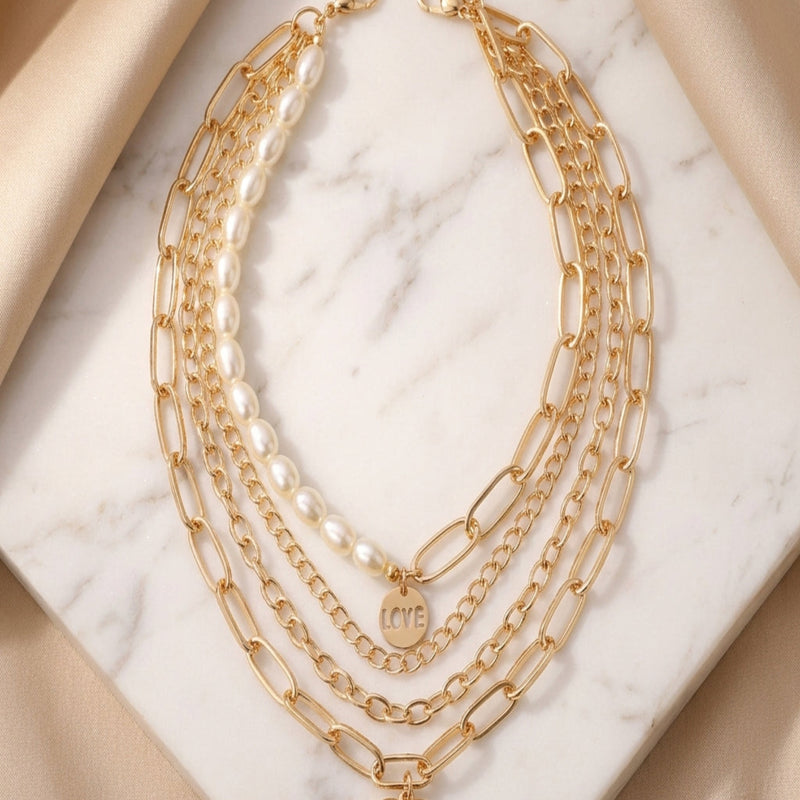 Stellar Crush Stack Gold Plated Chain