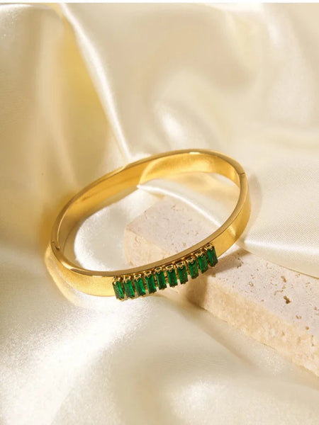 Emerald Promise Gold Plated Bangle
