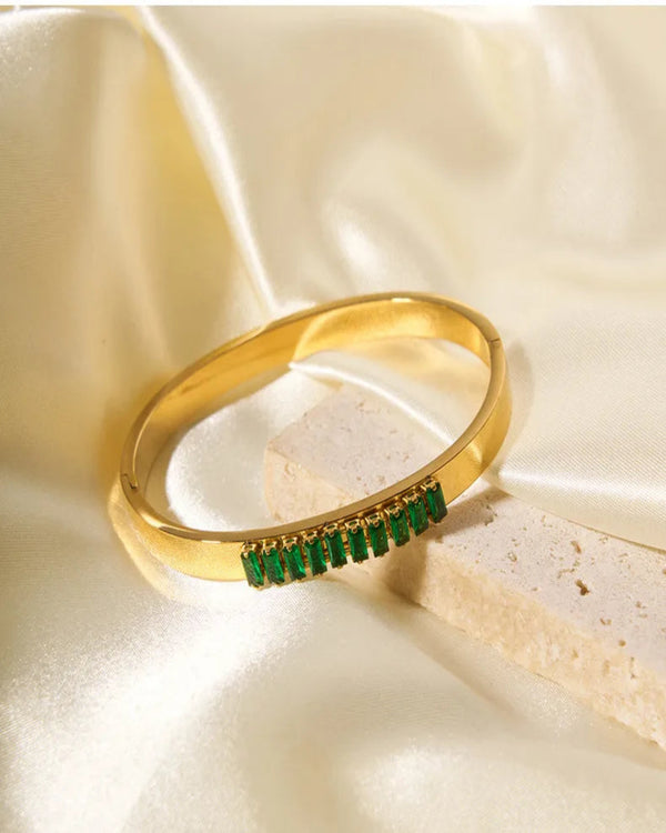 Emerald Promise Gold Plated Bangle