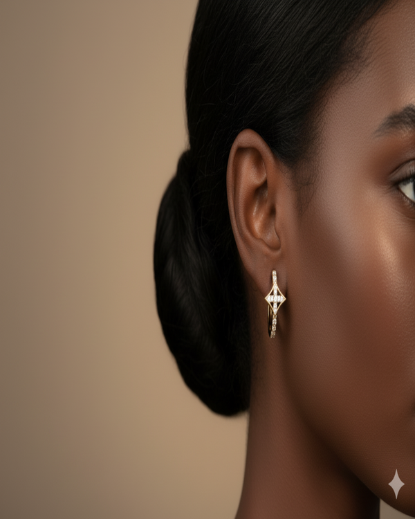 The Juliet Starburst Pave Hoops: Celestial Radiance