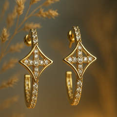 The Juliet Starburst Pave Hoops: Celestial Radiance