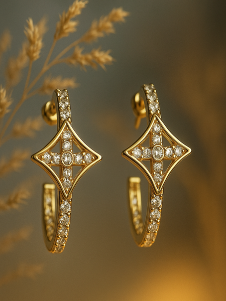 The Juliet Starburst Pave Hoops: Celestial Radiance