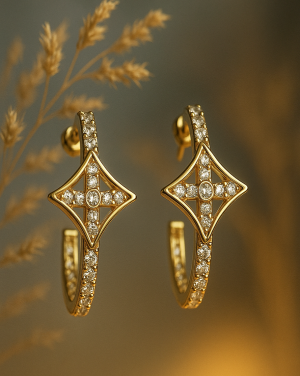 The Juliet Starburst Pave Hoops: Celestial Radiance