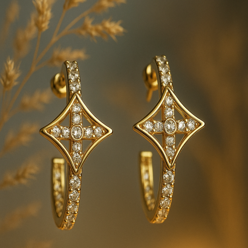 The Juliet Starburst Pave Hoops: Celestial Radiance