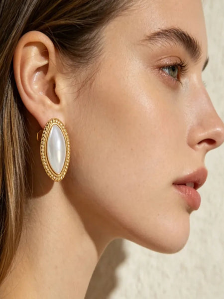 Moon Beam Earrings Gold Plated