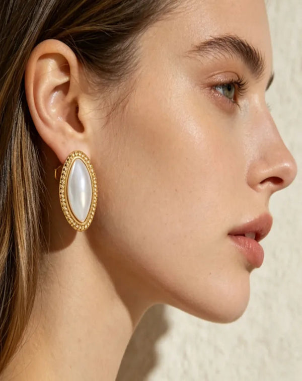 Moon Beam Earrings Gold Plated