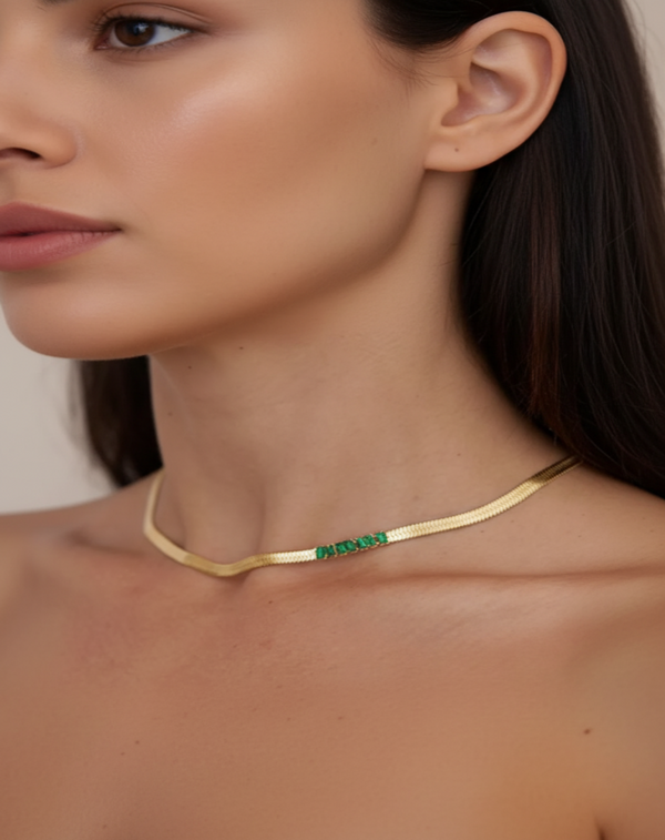 Emerald Promise Gold Plated Chain