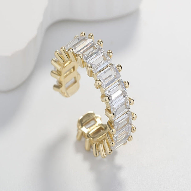 Star Lore Zirconia Gold Plated Ring(Adjustable)